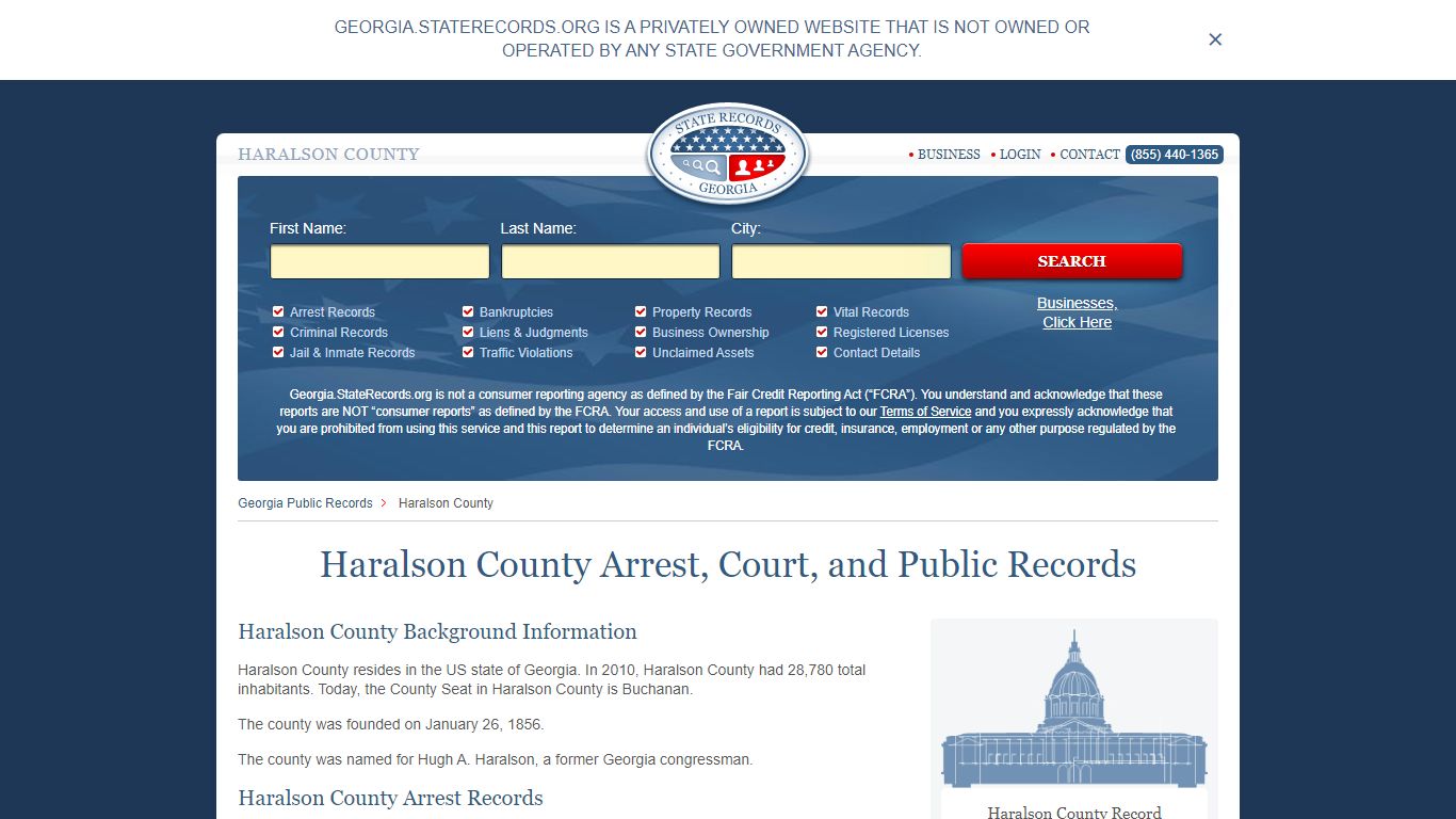 Haralson County Arrest, Court, and Public Records