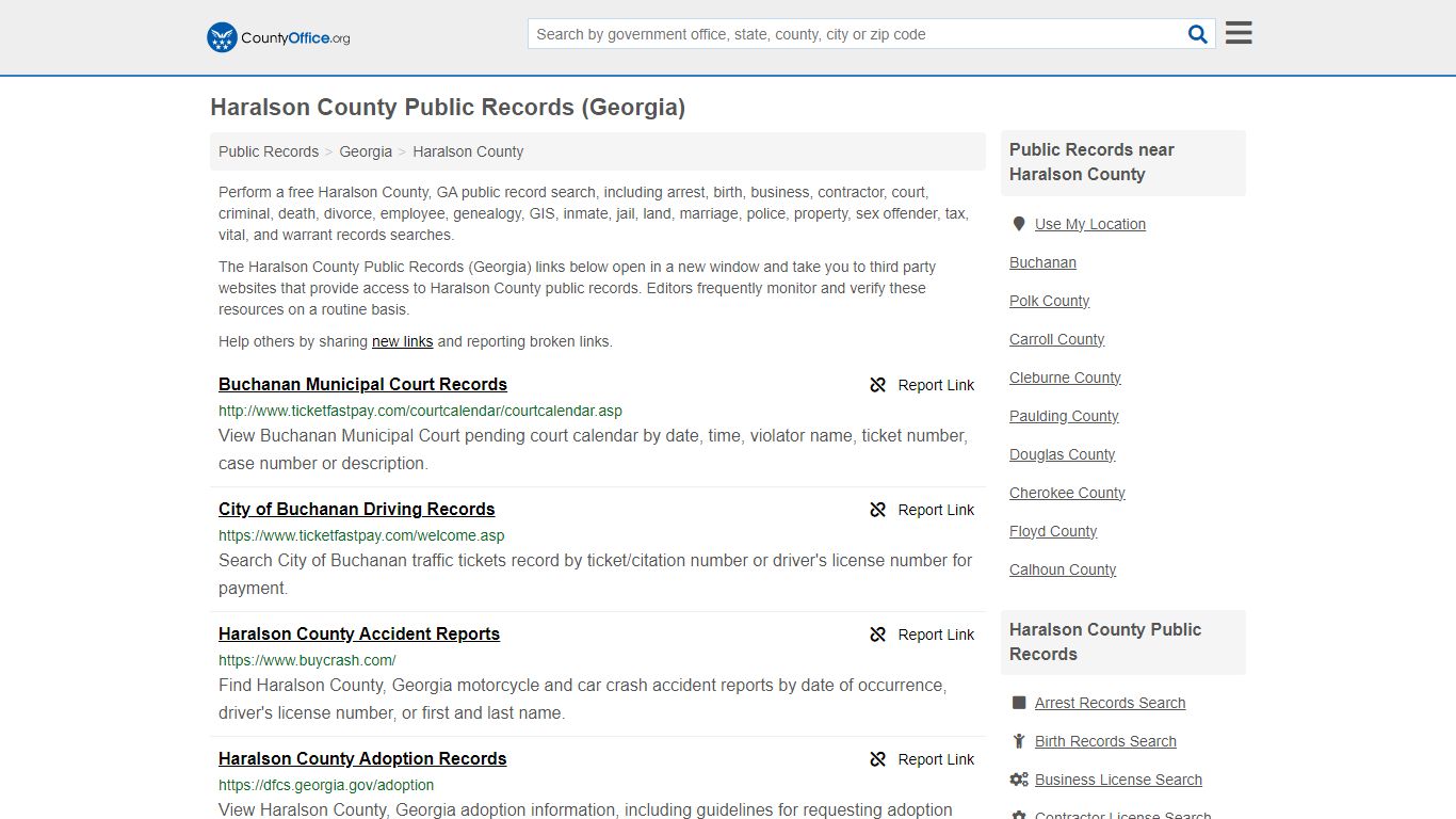Public Records - Haralson County, GA (Business, Criminal, GIS, Property ...