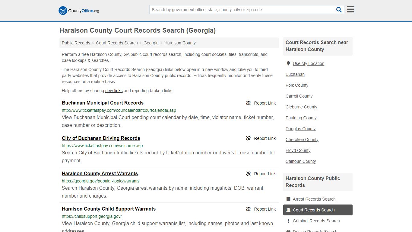 Court Records Search - Haralson County, GA (Adoptions, Criminal, Child ...